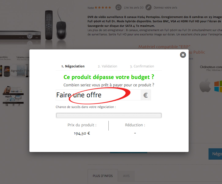 Fenêtre négocier le prix