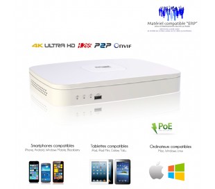 NVR 4 canaux série Lite 6MP avec 4 ports POE, taille mini