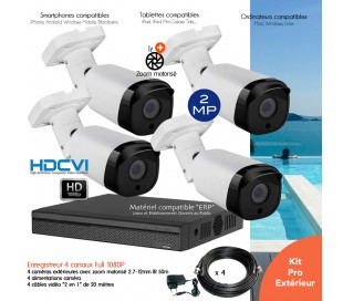 Kit vidéo surveillance 8 caméras HDCVI extérieures