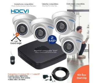 Kit de vidéo surveillance Full 960H avec 2 dômes infrarouges 20m