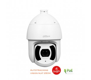 Dôme IP PTZ 3.95-177 mm IR 250M autotracking