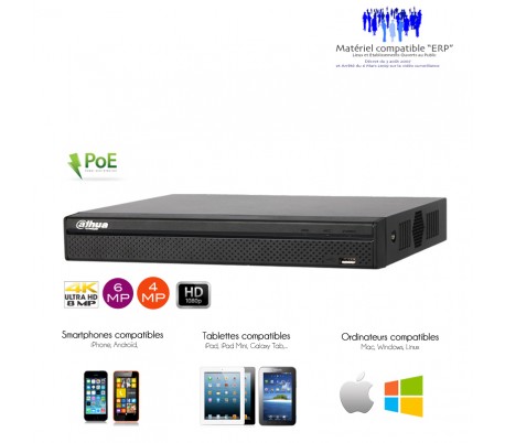 NVR de video surveillance 4 canaux PoE full 1080P