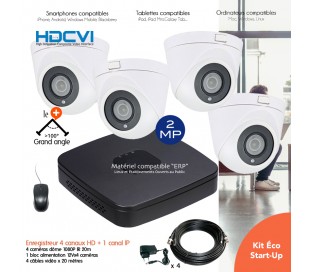 Kit de vidéo surveillance Full 960H avec 2 dômes infrarouges 20m