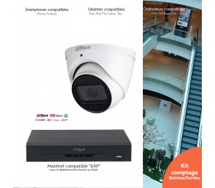Système de video surveillance IP avec 2 caméras IP 2MP motorisées