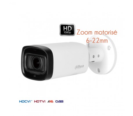 Caméra de surveillance 1080P HDCVI  focale 6-22 mm vision nuit à 80 mètres