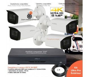 Kit HD de vidéo surveillance avec 4 dômes 1080P