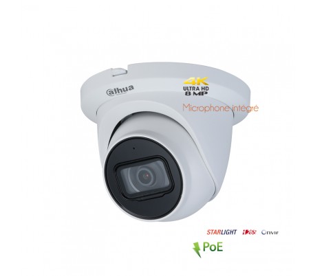 Caméra de surveillance IP 8MP focale 2,8mm IR 50 mètres
