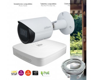 Kit video surveillance IP avec 1 caméra extérieure