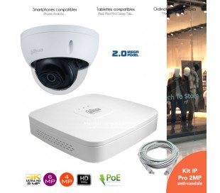 Kit video surveillance IP avec 1 caméra extérieure