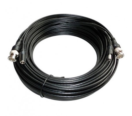 Câble coaxial, connecteurs BNC + alimentation, 20 mètres