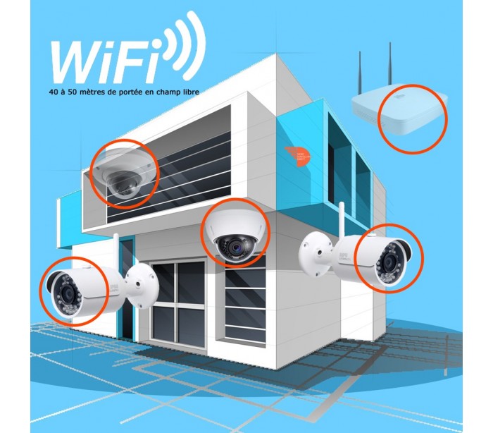 Caméra de surveillance wifi IP pour enregistreur 1080P 2Megapixels