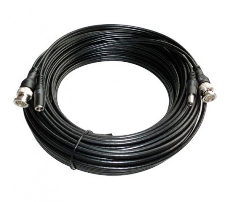 Câble coaxial, connecteurs BNC + alimentation, 10 mètres