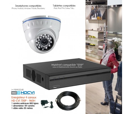 Kit de vidéo surveillance hybride 960H et 720P