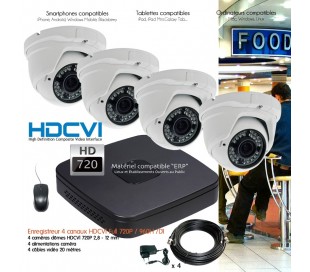 Kit de vidéo surveillance Full 960H avec 2 dômes infrarouges 20m