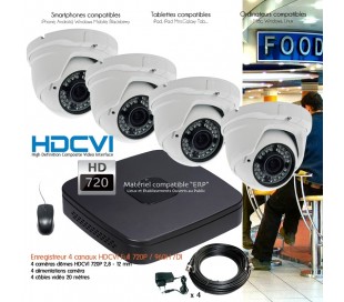 Kit de vidéo surveillance Full 960H avec 2 dômes infrarouges 20m