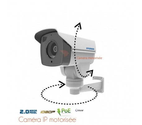 Caméra de surveillance IP motorisée, zoom 5.1 à 51mm, port PoE