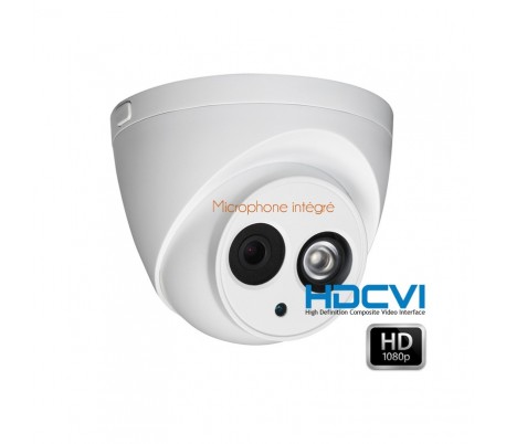 Caméra dôme HDCVI 1080P, focale 2.8mm IR 50 mètres